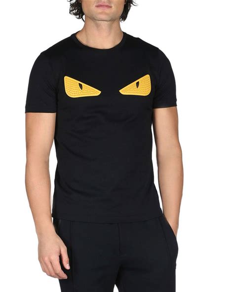 fendi yellow eyes t shirt|Fendi logo print t shirt.